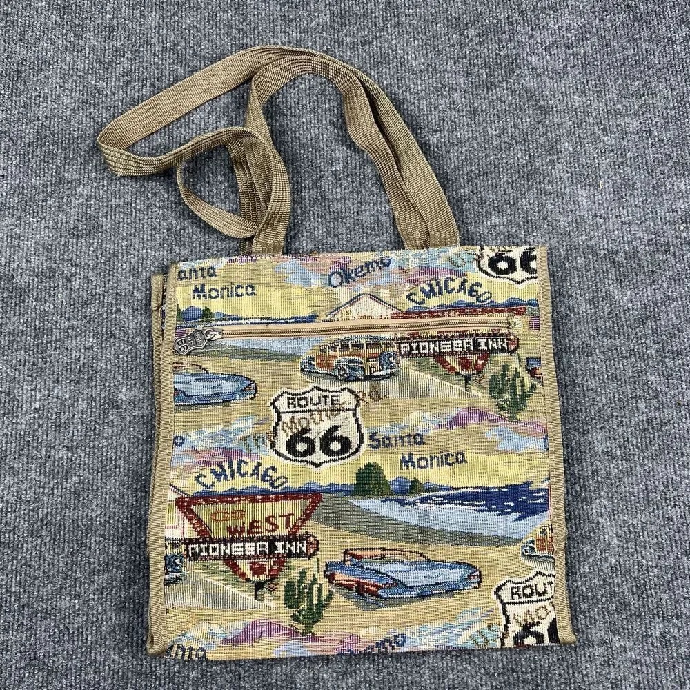 Pioneer Express Route 66 Tapestry Travel Bag Carry-On Tote‎ Matching Coin Purse